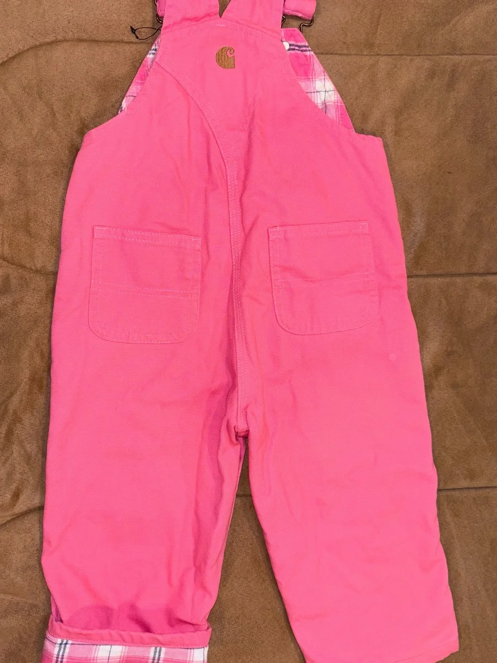 Carhartt Baby Girls Pink Jacket & Bib Overalls Set – Size 18M